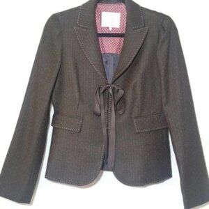 Rebecca Taylor ribbon tie front blazer brown sz 6